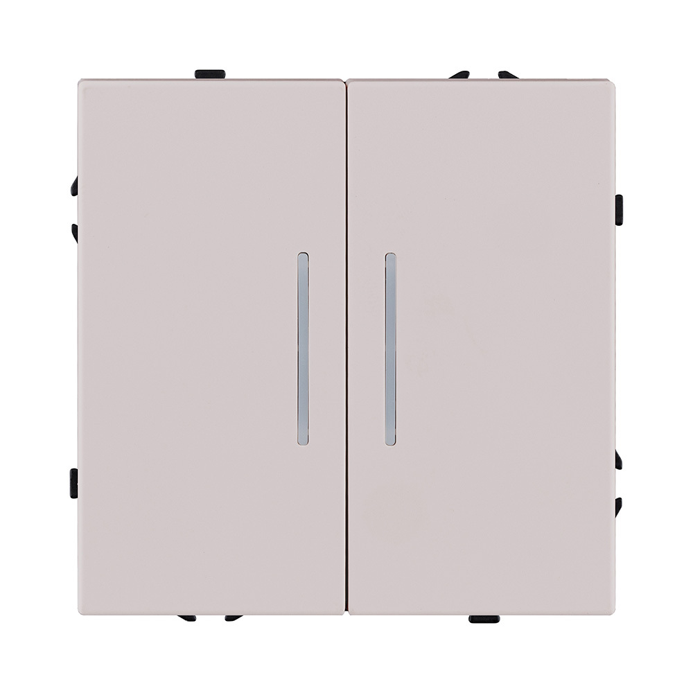 Выключатель 2-клавишный 10А/250В с LED подсветкой, кашемир матовый Kollinger Eclipse EC-010CM