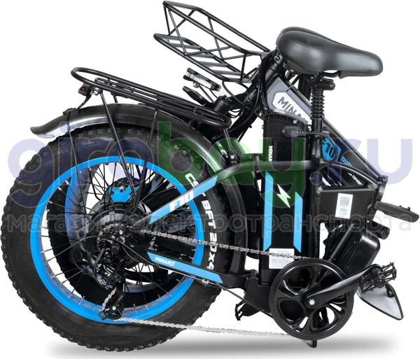 Электровелосипед Minako F10 Pro Dual 48V/20Ah (полный привод) 2025 года - Синий обод