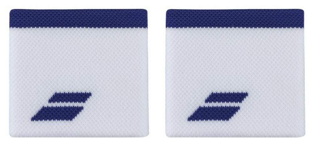 Напульсник теннисный Babolat Logo Wristband - white/sodalite blue
