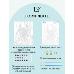 Картина по номерам на холсте "Доберман", 40*50, с акриловыми красками и кистями, ТРИ СОВЫ