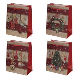 GAEM Пакет подарочный S (бумага 210г/м2, блок 12шт), L18 W10 H23 см, 4в.