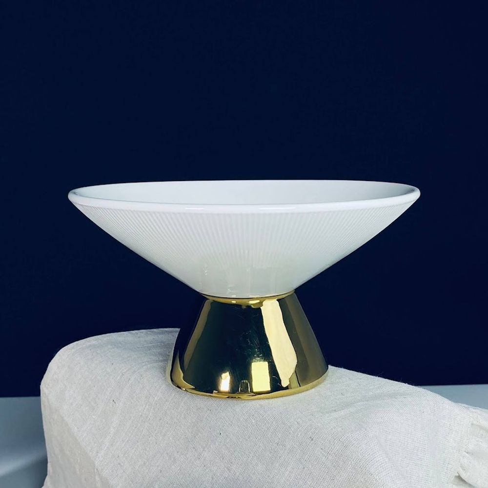 Lenardi 163-010 Конфетница 18х10см на ножке MULTICOLOR в под.уп.(х18)Фарфор