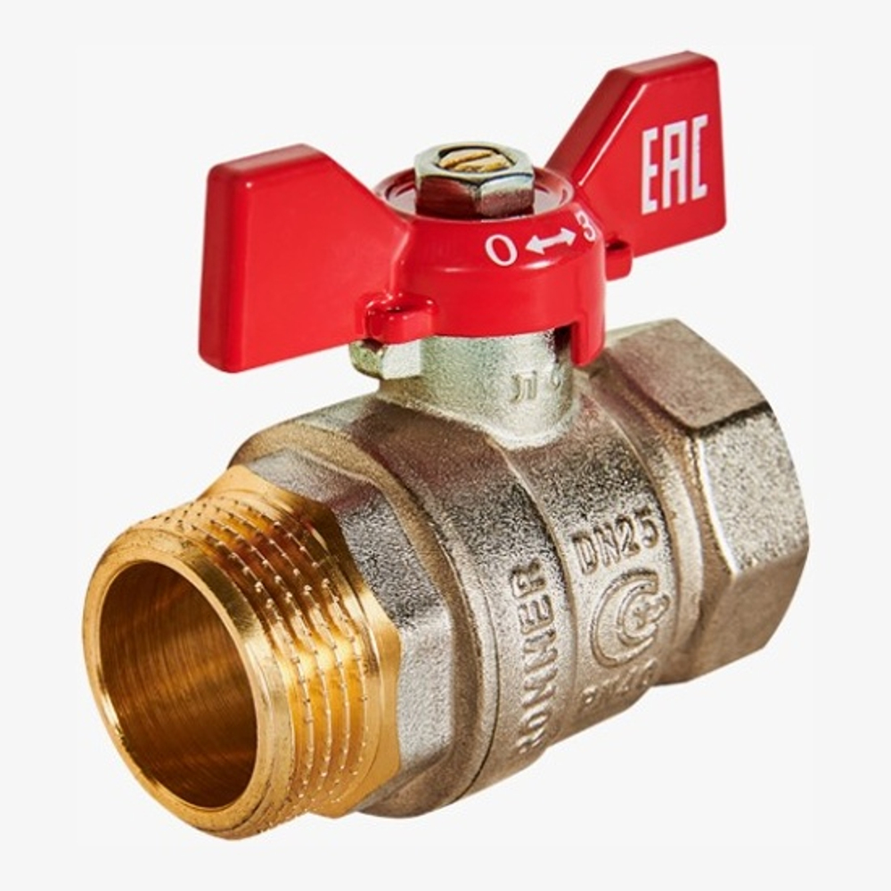 RBV-0004-2210215 ROMMER Кран шаровой, ВР/НР, ручка бабочка 1/2