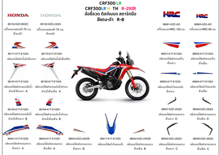 86641-K1T-E10ZA. STRIPE A, R. MIDDLE COWL *TYPE1* (TYPE1 ). Honda CRF300Rally, Sticker OEM
