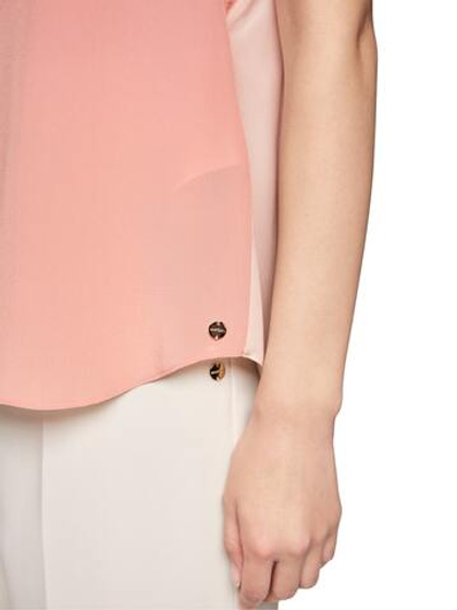 Marc Cain Топ из шелка с кружевной окантовкой