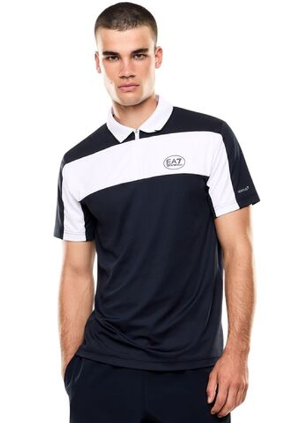 Теннисное поло EA7 Tennis Pro Zip-Up - armani blue