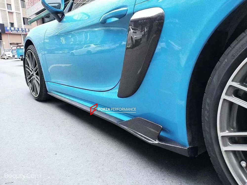 Карбоновые боковые юбки для Porsche 718 Boxster/Cayman 2016+ Порше
