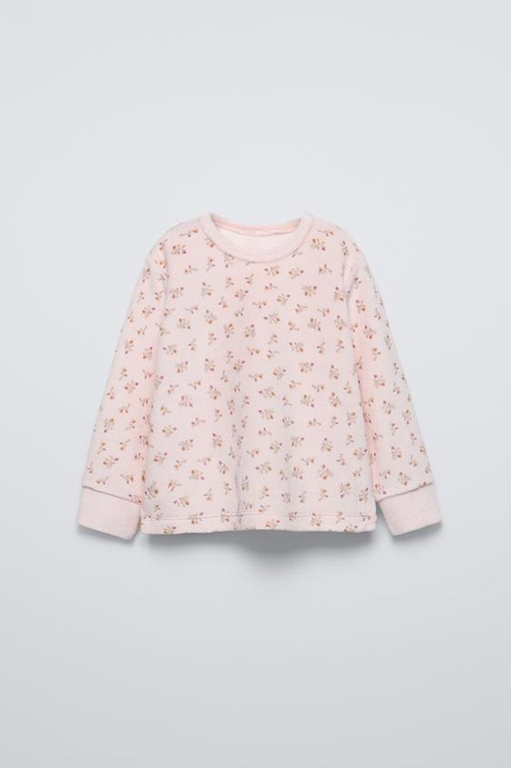 ZARA ВЕЛЮРОВАЯ ПИЖАМА С ЦВЕТОЧНЫМ ПРИНТОМ, РОЗОВЫЙ