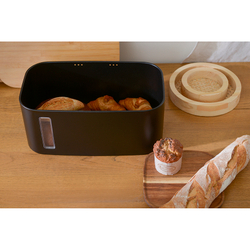 Хлебница 39.7х23х17.6см Smart Solutions Kaffi матовая черная