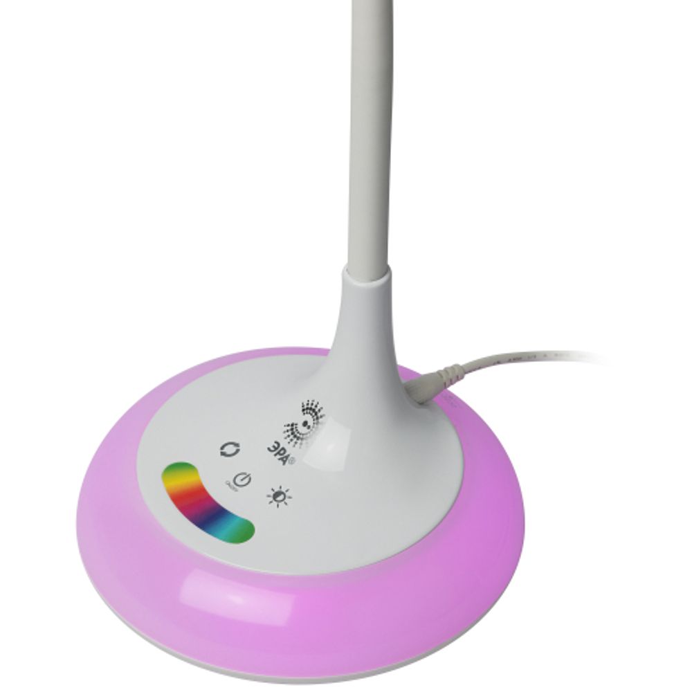Настольный светильник ЭРА NLED-481-10W-W светодиодный с RGB ночником белый