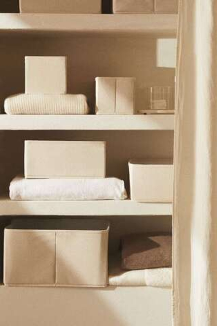 ZARA HOME СКЛАДНОЙ ЯЩИК ДЛЯ ХРАНЕНИЯ, СВЕТЛО-БЕЖЕВЫЙ