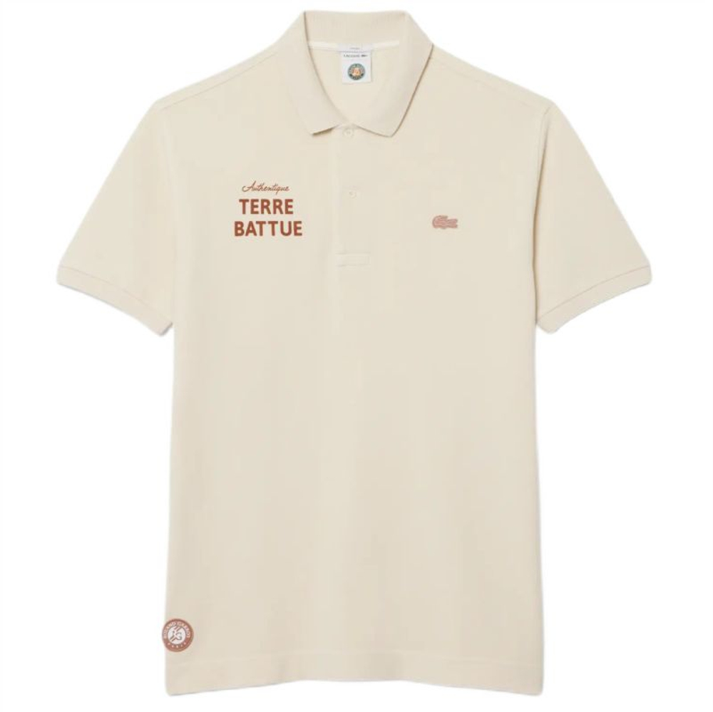Теннисное поло Lacoste Roland-Garros Edition Clay Court - ecru