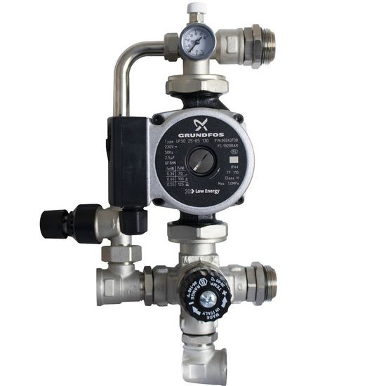 Насосно-смесительный узел Stout SDG-0120-002002 с насосом Grundfos UPSO 25-65 130 и байпасом