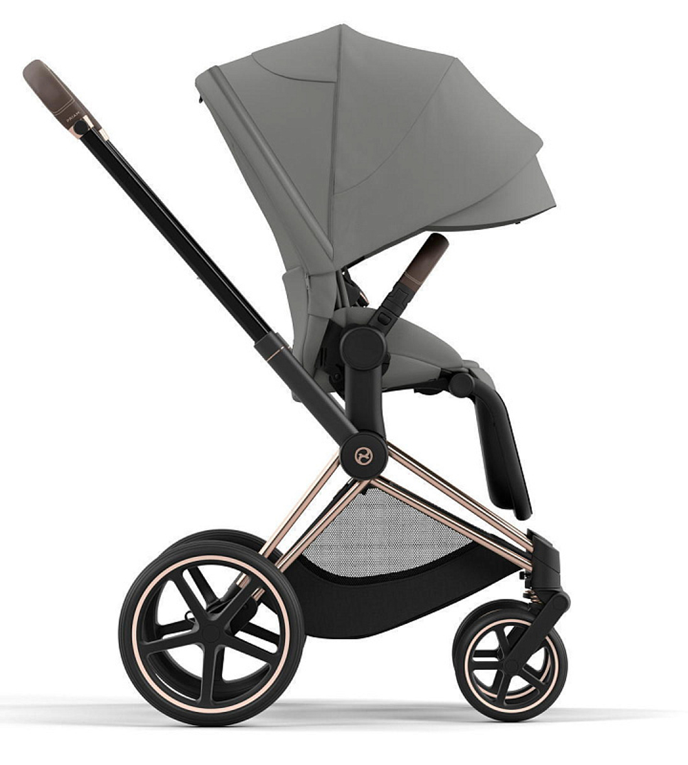 Коляска 3 в 1 Cybex Priam IV Rosegold complete и автокресло Cloud T i-Size Sepia Black Plus Mirage Grey