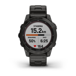 Умные часы Garmin Fenix 7 Sapphire Solar титановый угольно-серый DLC с угольно-серым титановым DLC браслетом