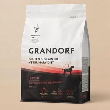 Сухой диетический корм Grandorf Veterinary Diet Dog Hepatic для собак, для поддержания функций печени при ХПН