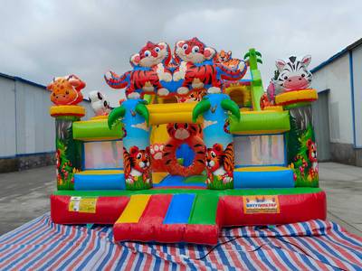 Коммерческий надувной батут «Тигриная страна 4», 10*5*5 м