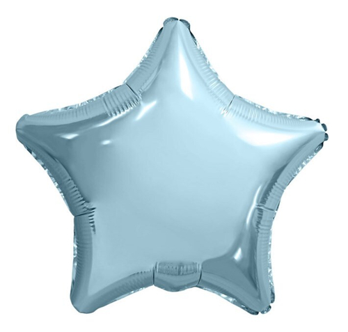 Шар звезда фольга 46 см Нежно-голубой