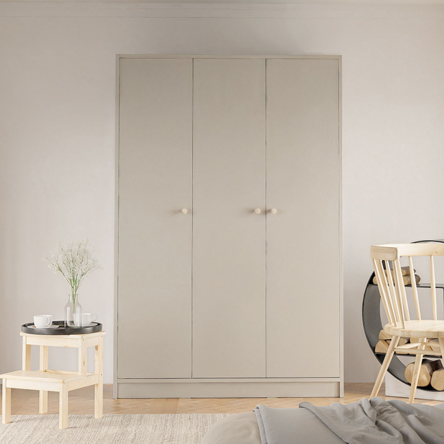 Шкаф для одежды, 117х55х175, Марм, распашной, в прихожую, со штангой и полкой, серый, Dipriz