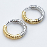 Ювелирные швензы Конго с родиевым покрытием и позолотой, размер 18 мм, толщина 3 мм, цена за пару