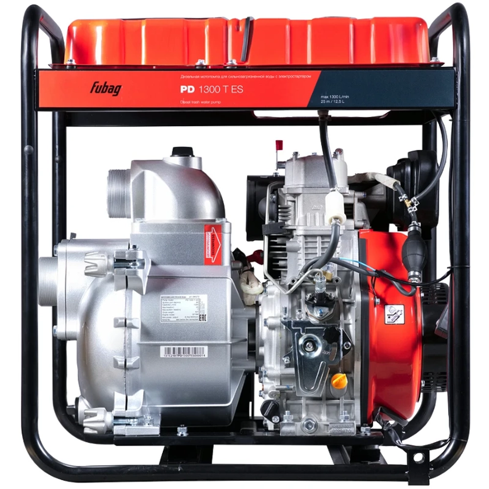 FUBAG PD 1300T ES мотопомпа дизельная 12.6 л.с, 1300 л/мин, диаметр 80 мм, 646709