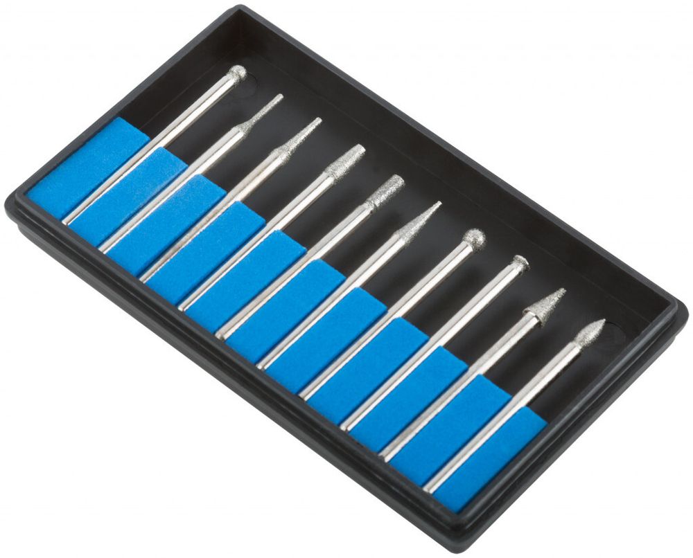 Шарошки усил. сталь с алмаз.напыл,штифт 3мм 10шт 36479М