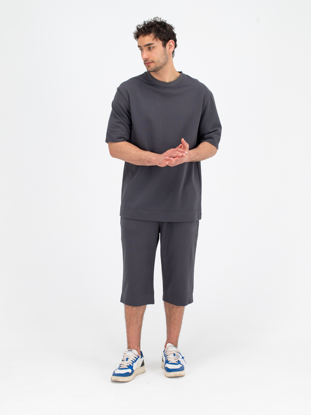 Костюм хлопковый с шортами. Графит