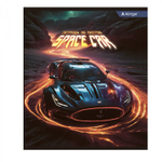 Тетрадь 36 л., А5, клетка, Alingar "Space car", скрепка, офсет, мелованный картон (стандарт), 5 дизайнов в пленке т/у