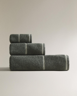 Zara Home Полотенце для лица и рук из хлопка, зелёный · 1588/013