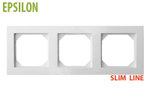 Рамка Трехместная Белая SLIM (Универсальный Монтаж) LIREGUS EPSILON