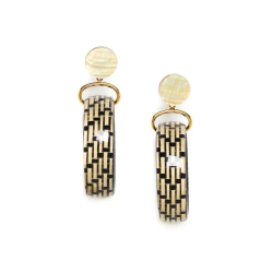 Серьги Nature Bijoux, Madam Bogolan, с растительным волокном в смоле и перламутром, NB24.1-12CP78762
