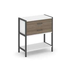 Shelf System Односекционный стеллаж двухярусный с ящиками SN.STM-212 Белый/Вяз Благородный/Металл Ан