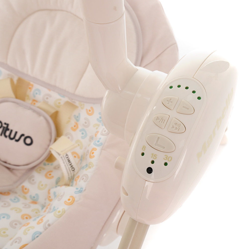 PITUSO электрокачели Marbella Beige/Бежевый Hippo пульт,MP3,моск.сеть,адаптер,71*66*77см