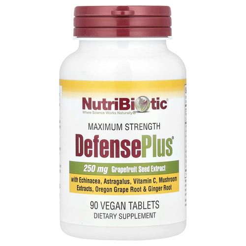 NutriBiotic, DefensePlus®, максимальная эффективность, 90 веганских таблеток