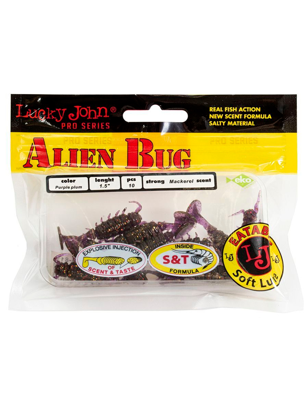 Виброхвосты съедобные искусственные LJ Pro Series ALIEN BUG 1,5in (03.81)/T48 10 шт. в упак.