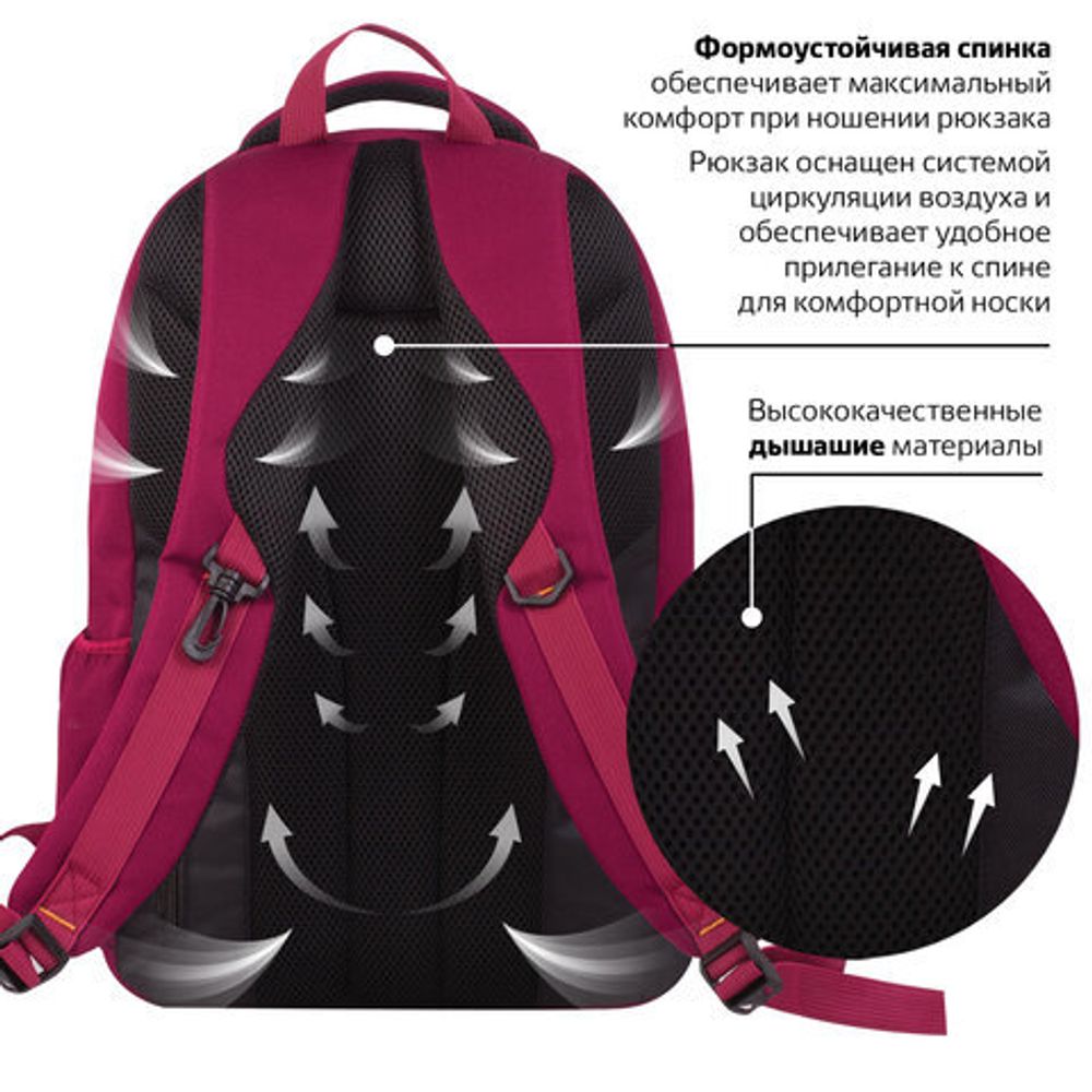 Рюкзак BRAUBERG для старшеклассников/студентов/молодежи, "Джерси", 27 литров, 46х31х14 см, 226347