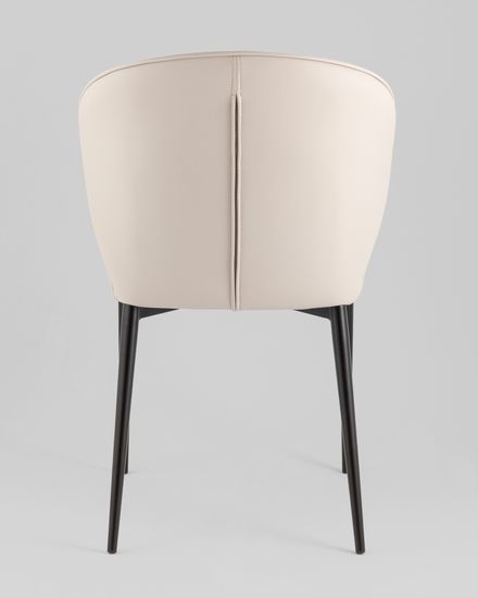 Стул обеденный Deia светло-серая экокожа черные ножки 2 шт.