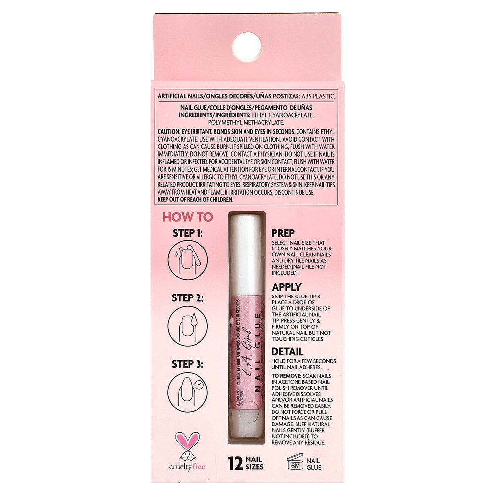 L.A. Girl, Oh So Shiny, искусственные ногти, гелевые типсы для сияния ногтей, GNT151 Облако Nine, набор из 25 предметов