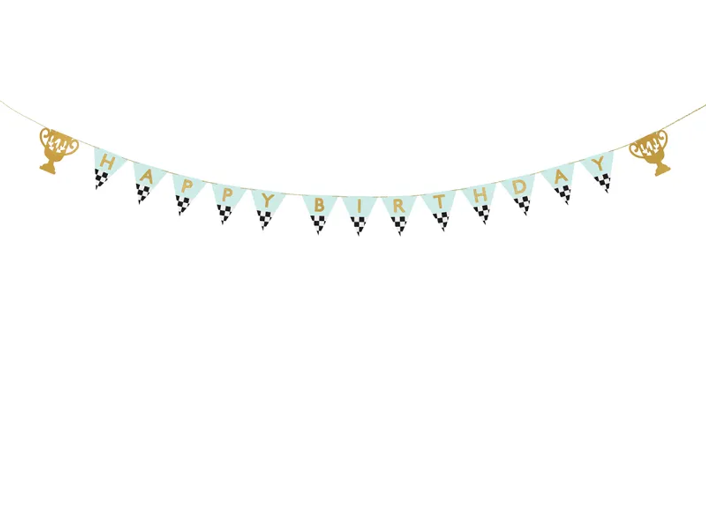Гирлянда Happy Birthday "Гонки" 2,5 м