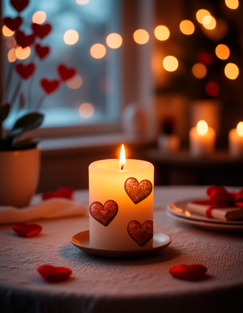 Трансфер переводной - декаль для свечей и гипса день святого валентина 006 А5