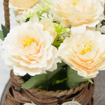 Цветы искусственные в кашпо, бум. жгут, метал., п/э