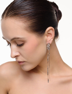 Серьги "Long Double Chain" Silver