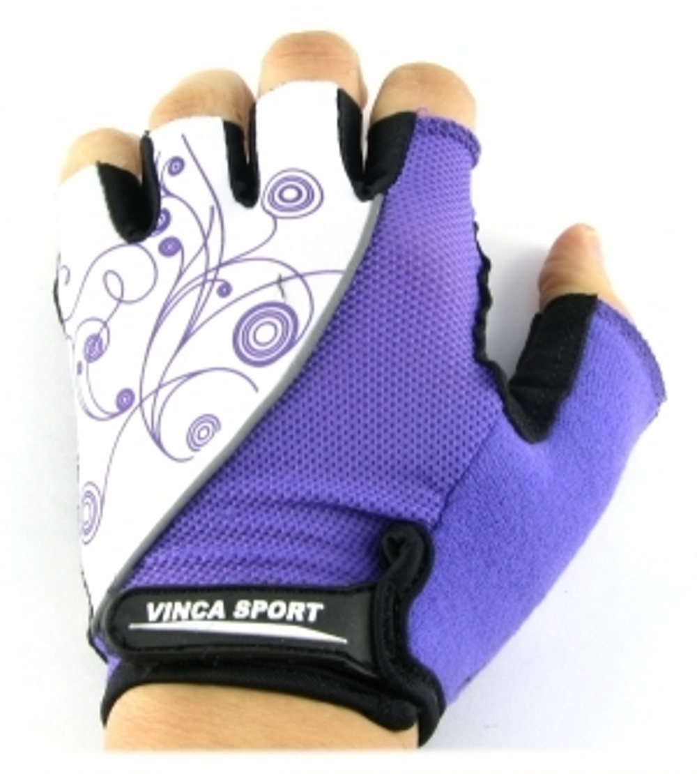 Перчатки велосипедные женскиеАртикул: VG 927W white/violet размер M