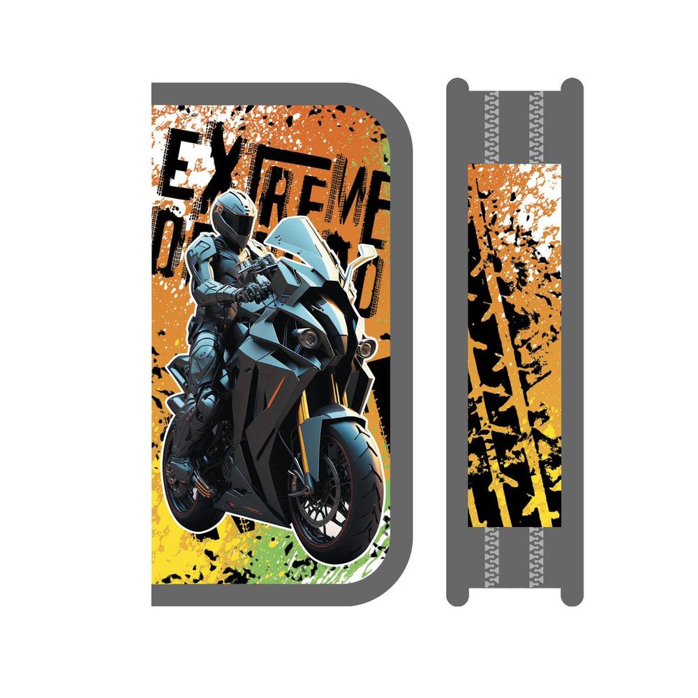 Пенал 2 секц. SOFT тканевый торец 190/105 "Мотогонщик 2024" (Пчелка)