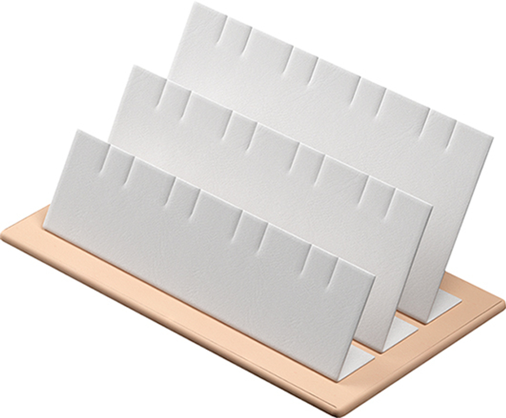 Подставка для 12 пар серег/24 подвесок/тройная/прорези/квадратное основание