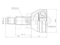ШРУС внешний UNIO CVJ-20307