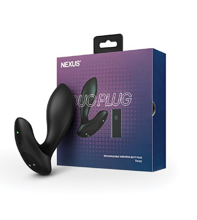 Анальная втулка с вибрацией Nexus Duo черная 7,8 см