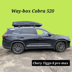 Автобокс Way box Cobra 520 черный. Размер 215*85*40 см.