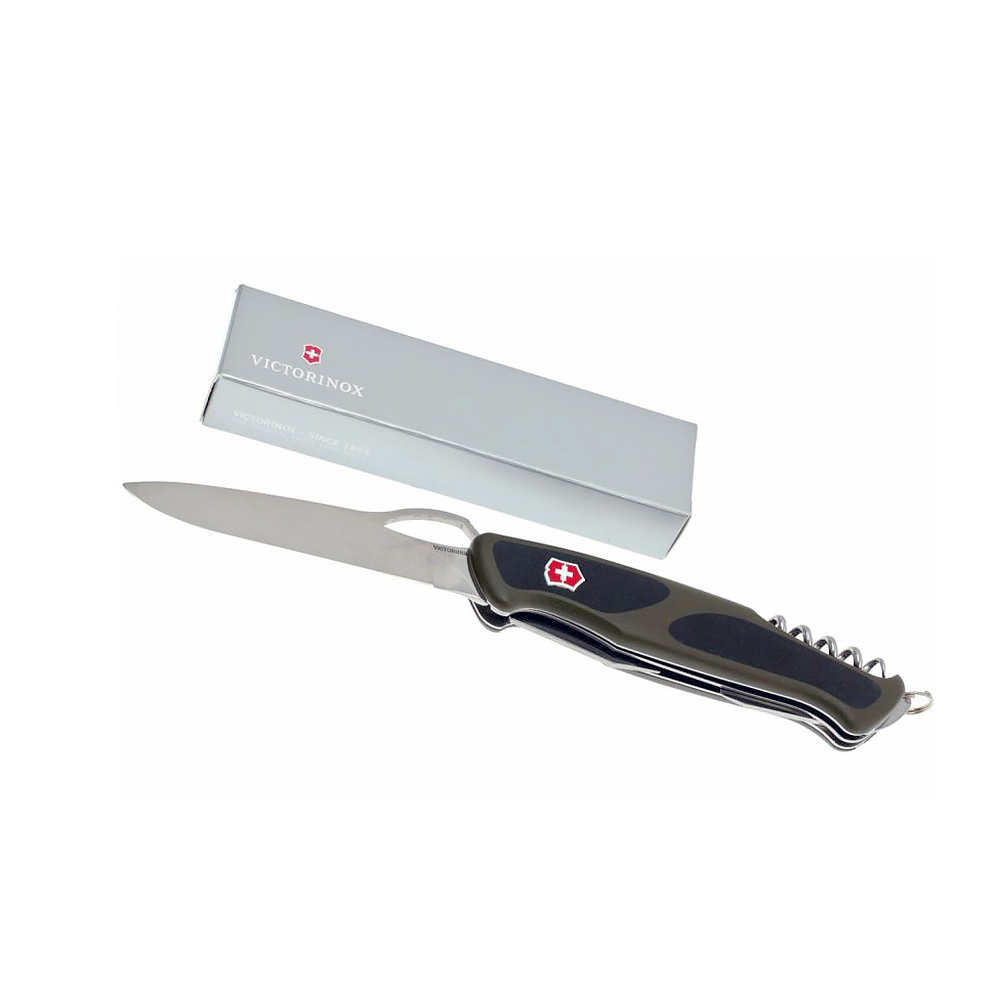 Нож перочинный Victorinox RangerGrip 61 (0.9553.MC4) 130мм 11функций зеленый/черный