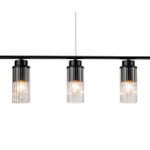 Светильник на штанге 5x40Вт, E14, металл/стекло, черный/прозрачный